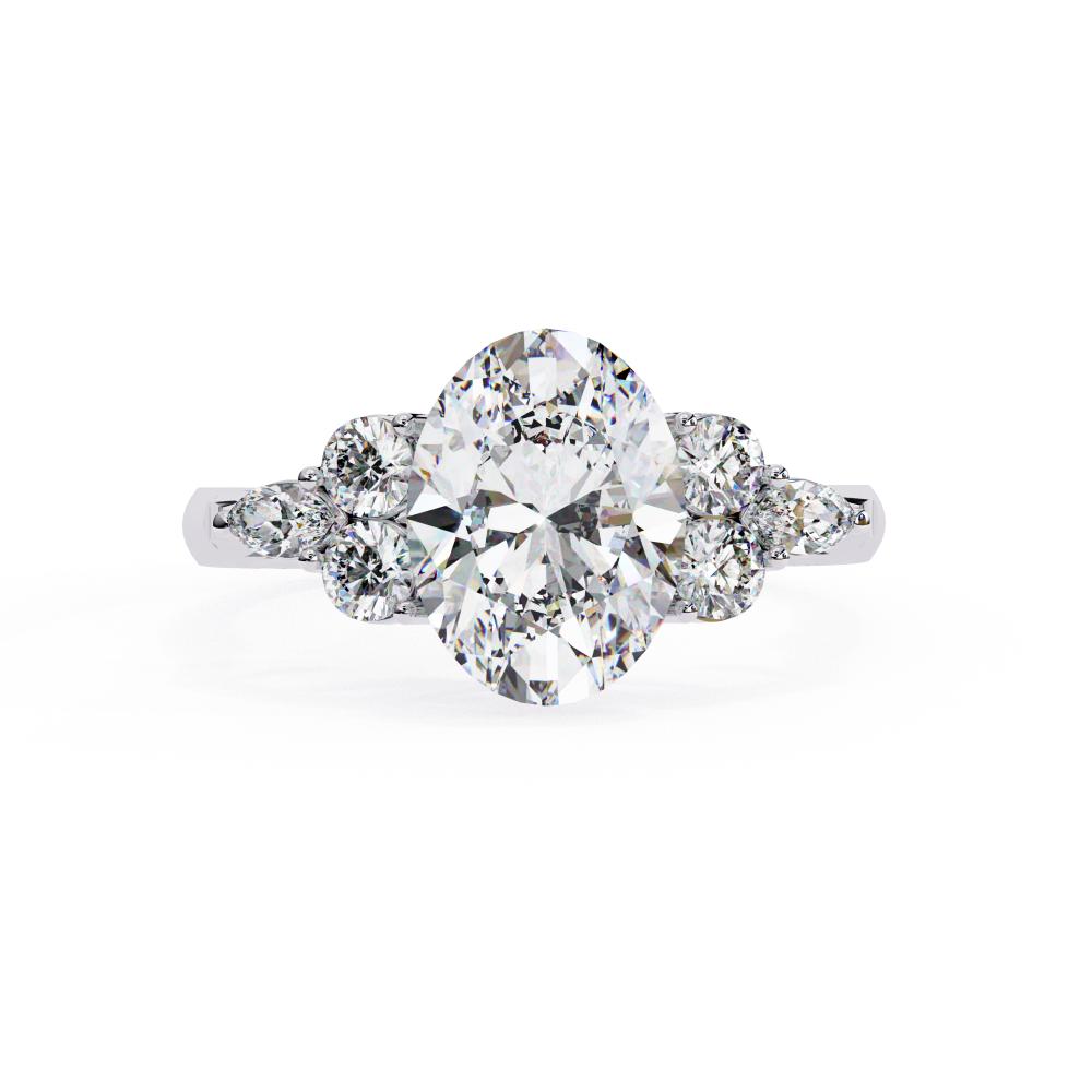 The Amira Oval Three Stone Engagement Ring