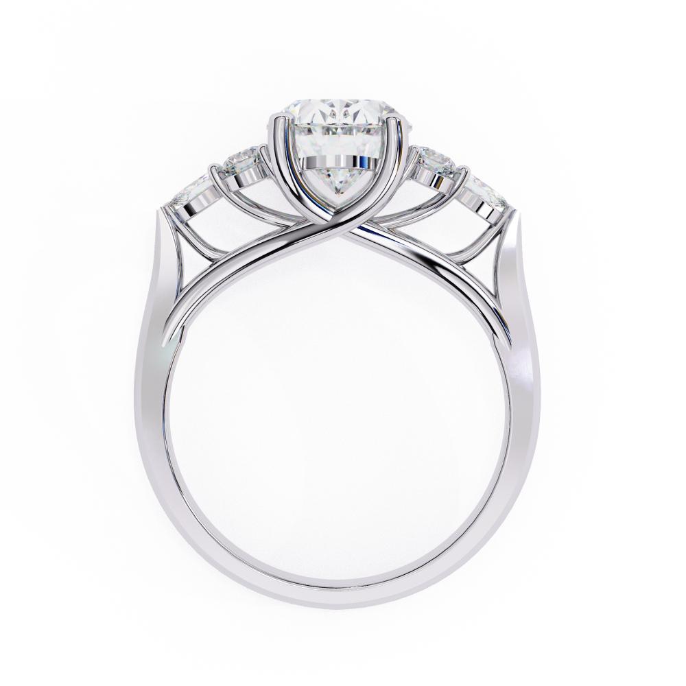 The Amira Oval Three Stone Engagement Ring