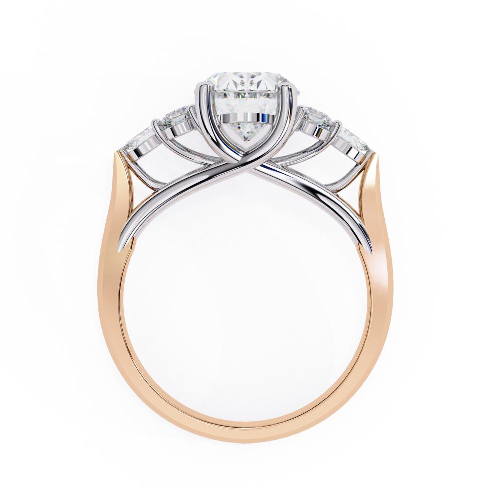 The Amira Oval Three Stone Engagement Ring