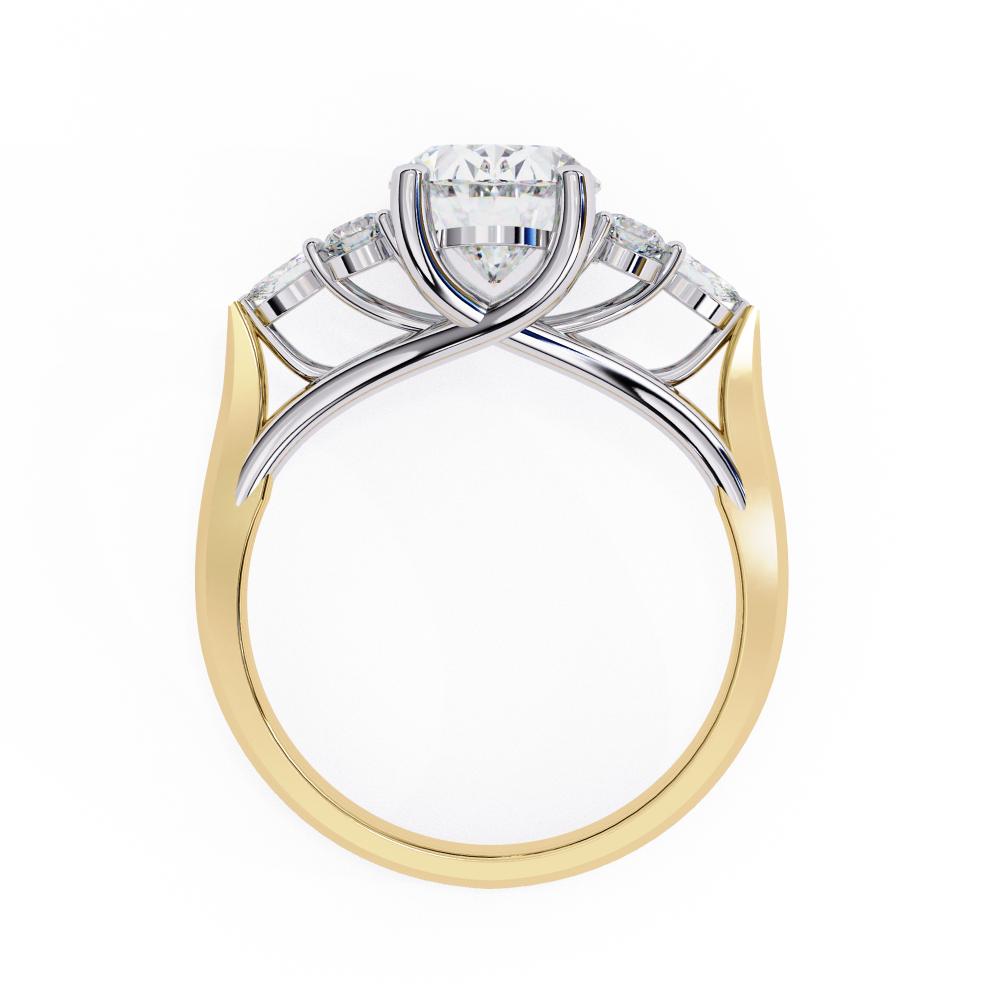 The Amira Oval Three Stone Engagement Ring