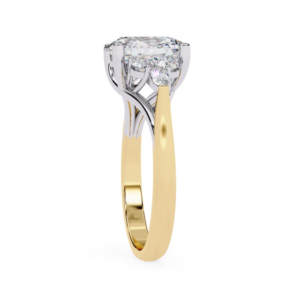 The Amira Oval Three Stone Engagement Ring