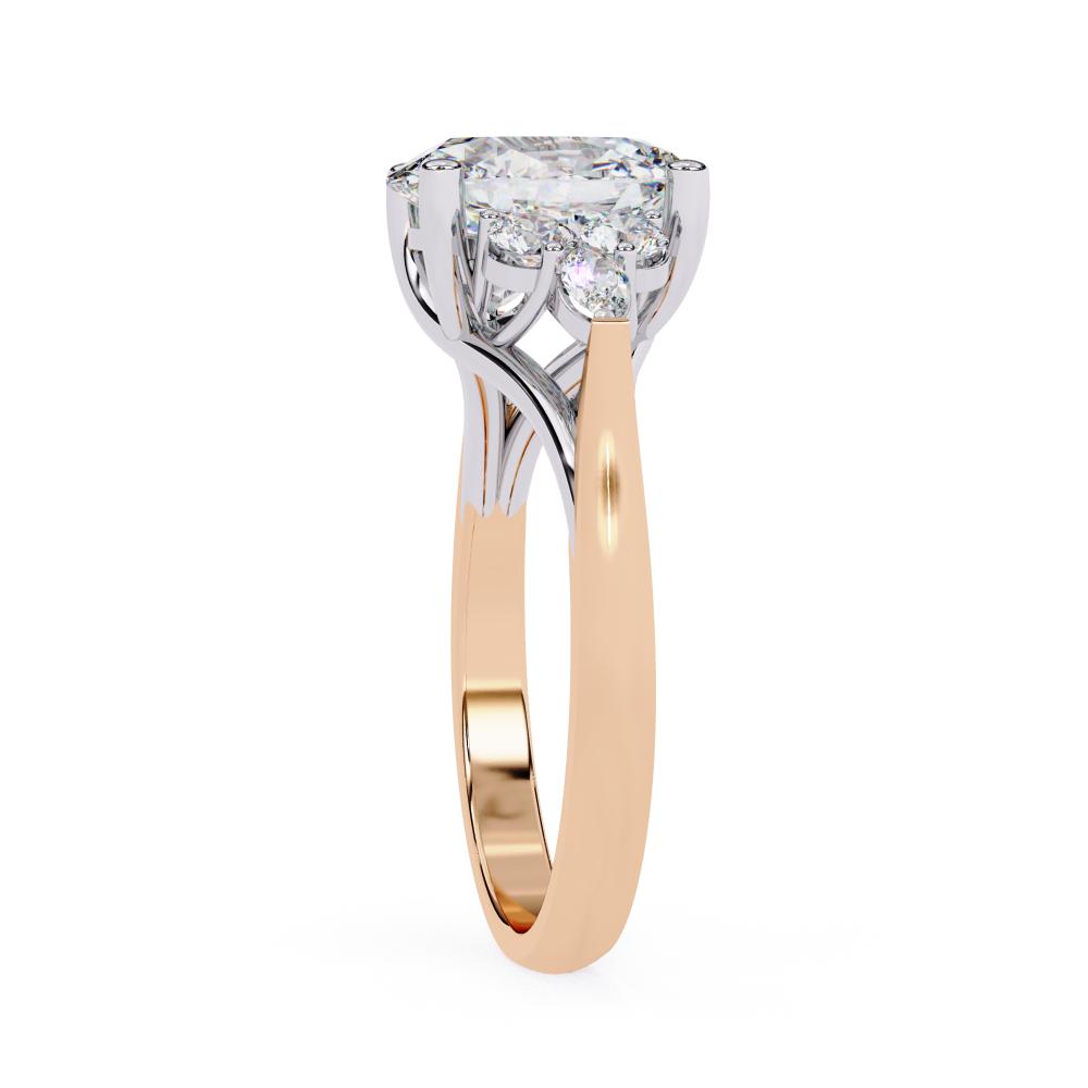 The Amira Oval Three Stone Engagement Ring