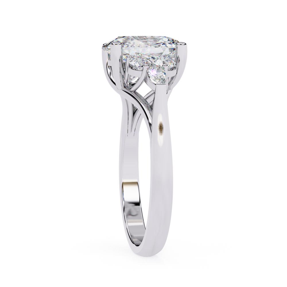 The Amira Oval Three Stone Engagement Ring