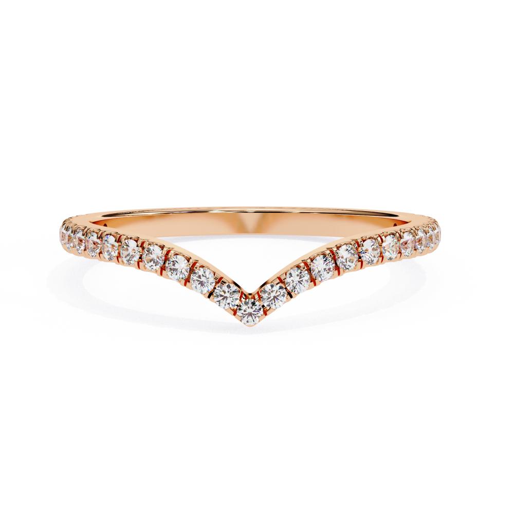 The Serna Round Micro Pave Curved Wedding Band