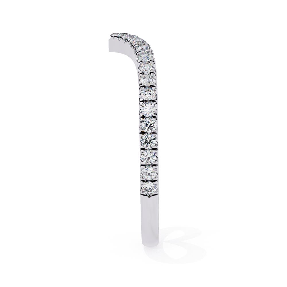 The Serna Round Micro Pave Curved Wedding Band