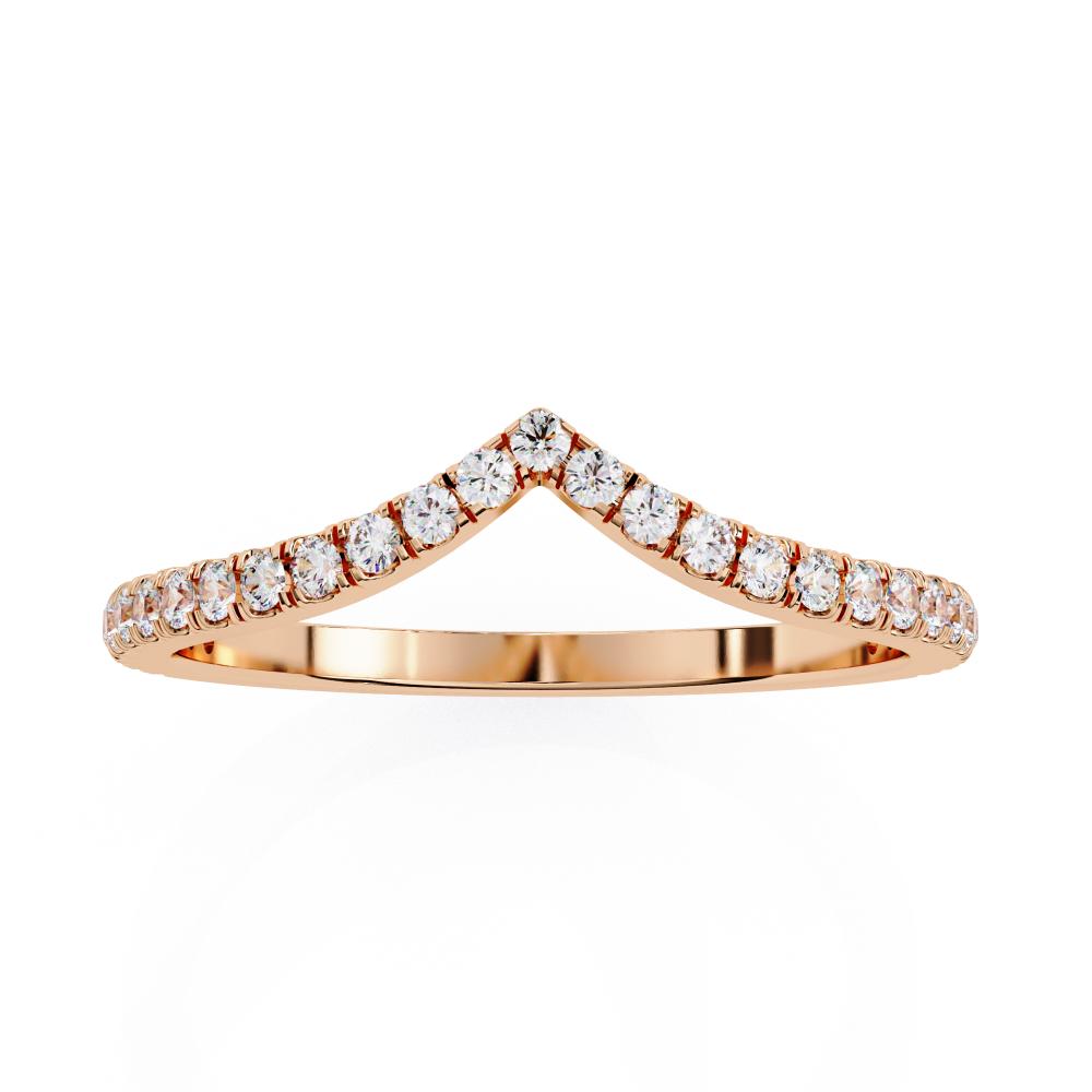 The Serna Round Micro Pave Curved Wedding Band