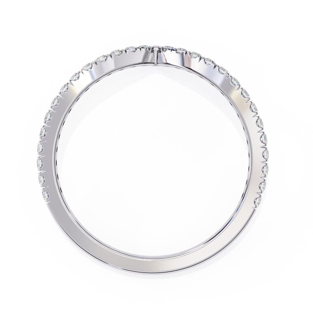 The Serna Round Micro Pave Curved Wedding Band