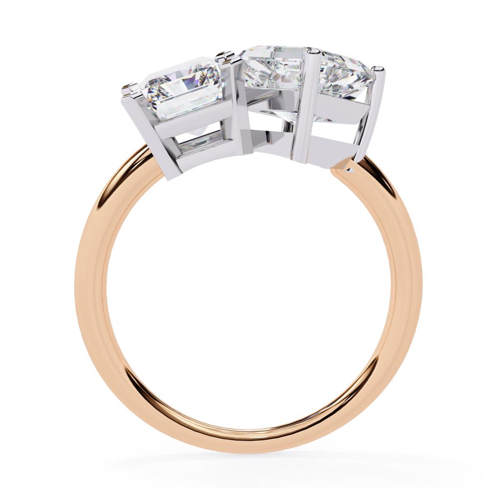 The Nicole Radiant & Asscher Toi et Moi Engagement Ring