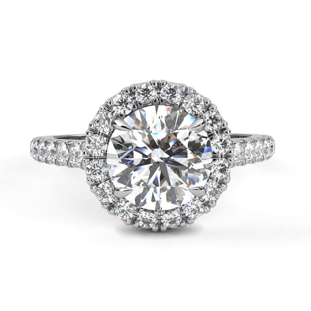 The Walter Round Cathedral Halo Engagement Ring