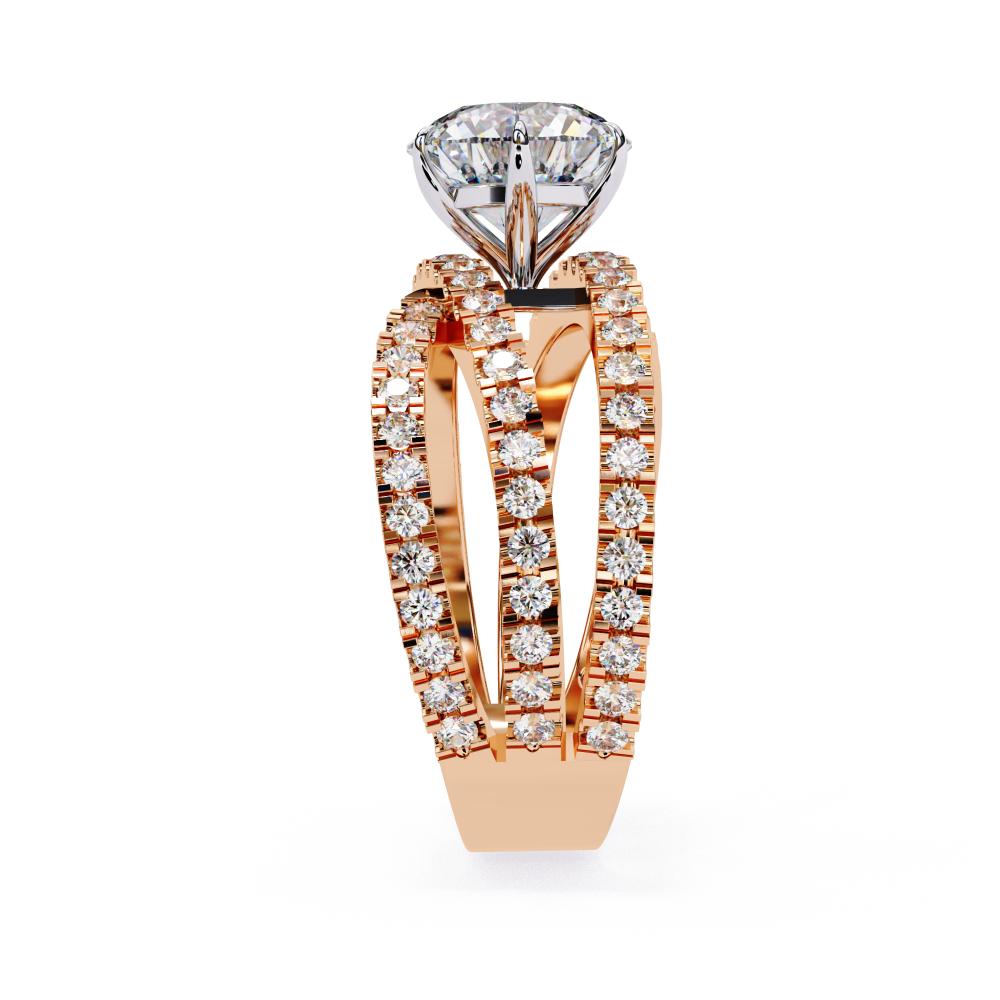 The Azim Round Three Cross Band Engagement Ring