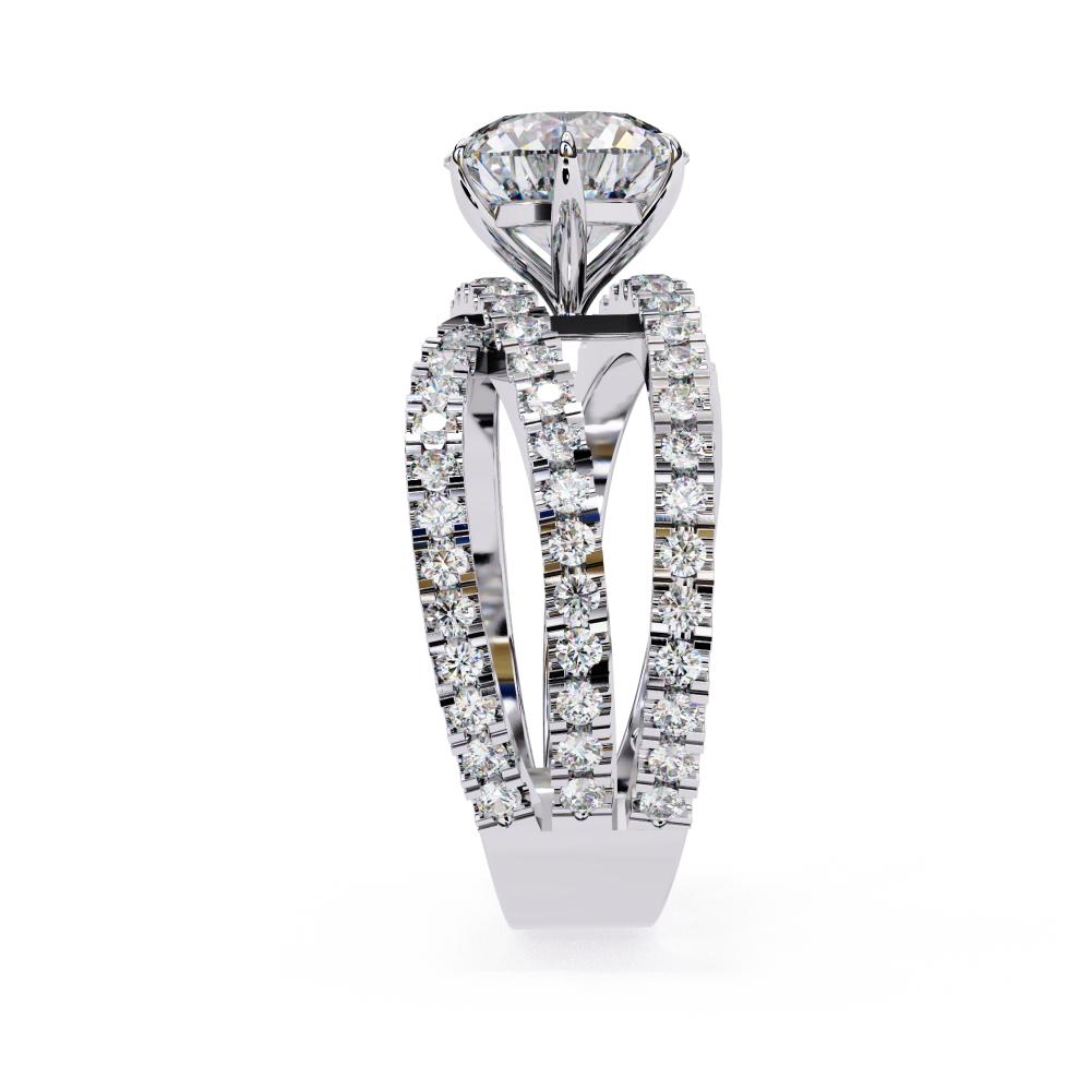 The Azim Round Three Cross Band Engagement Ring