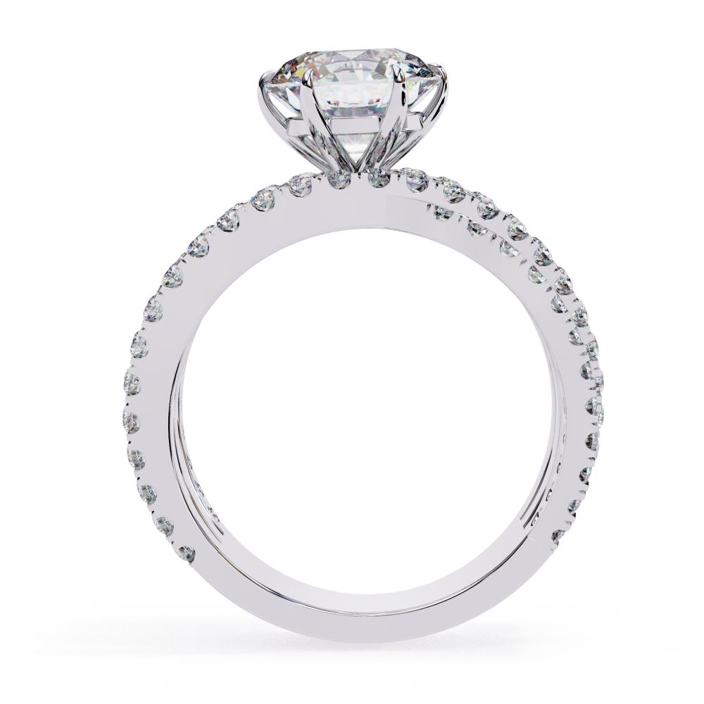 The Azim Round Three Cross Band Engagement Ring