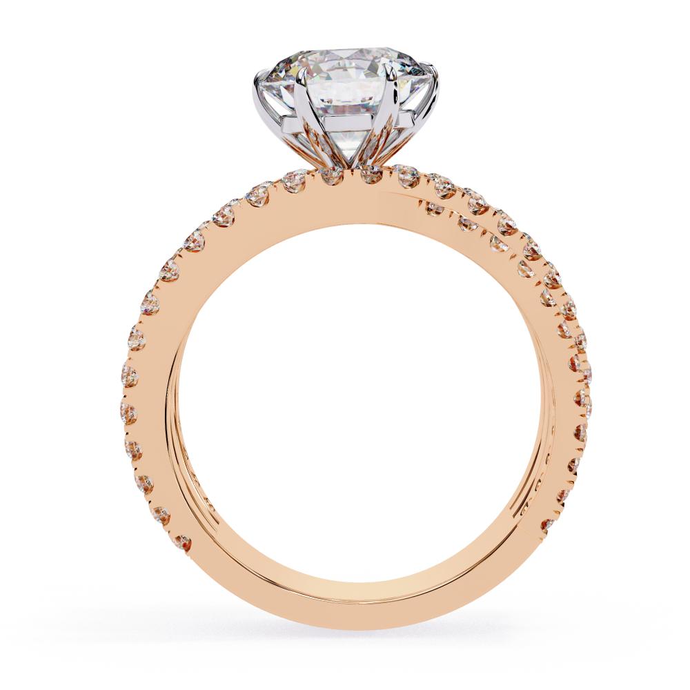The Azim Round Three Cross Band Engagement Ring