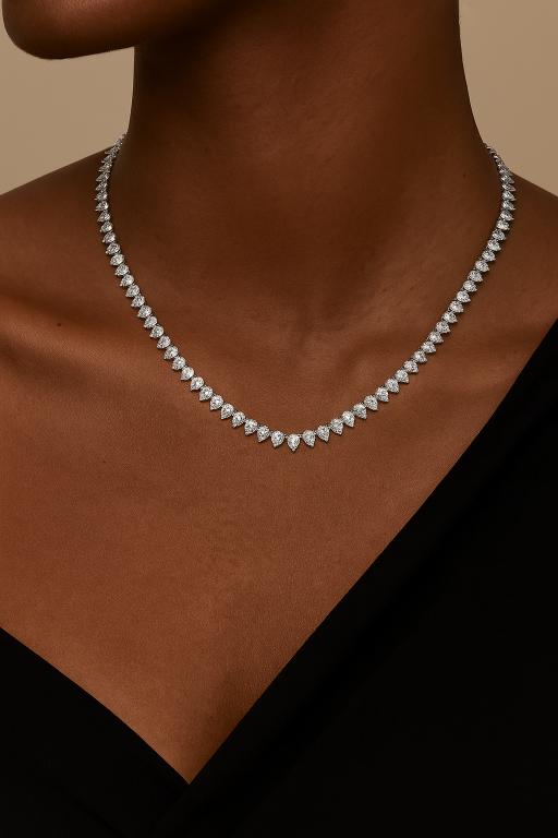 The Daisy Pear Diamond tennis necklace