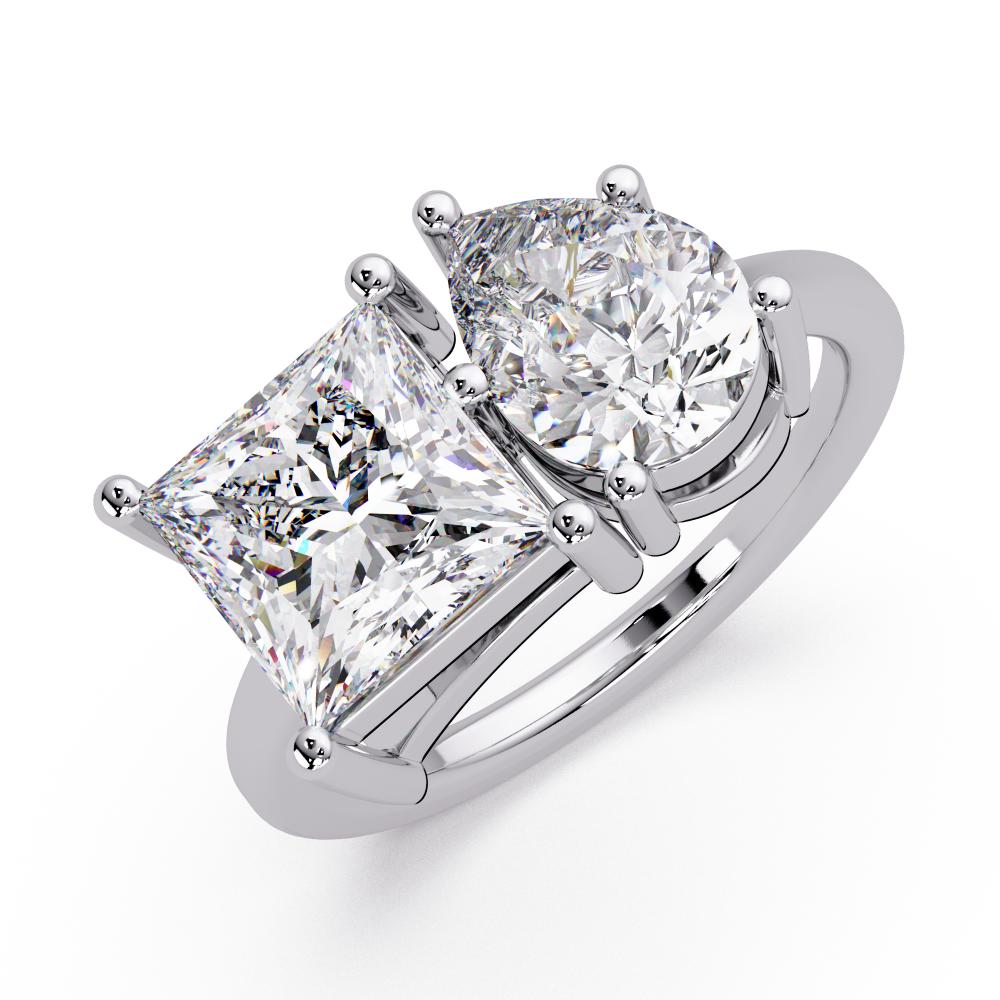 The Elena Princess & Pear Toi Et Moi Engagement ring