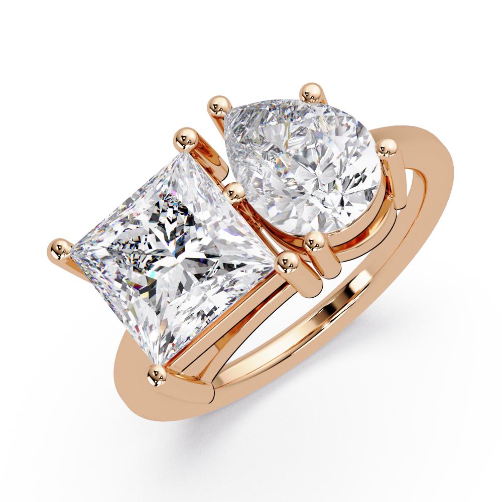 The Elena Princess & Pear Toi Et Moi Engagement ring