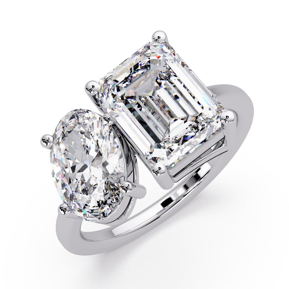 The Scottie Emerald & Oval Toi Et Moi Engagement ring