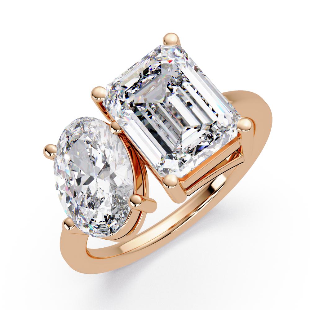 The Scottie Emerald & Oval Toi Et Moi Engagement ring