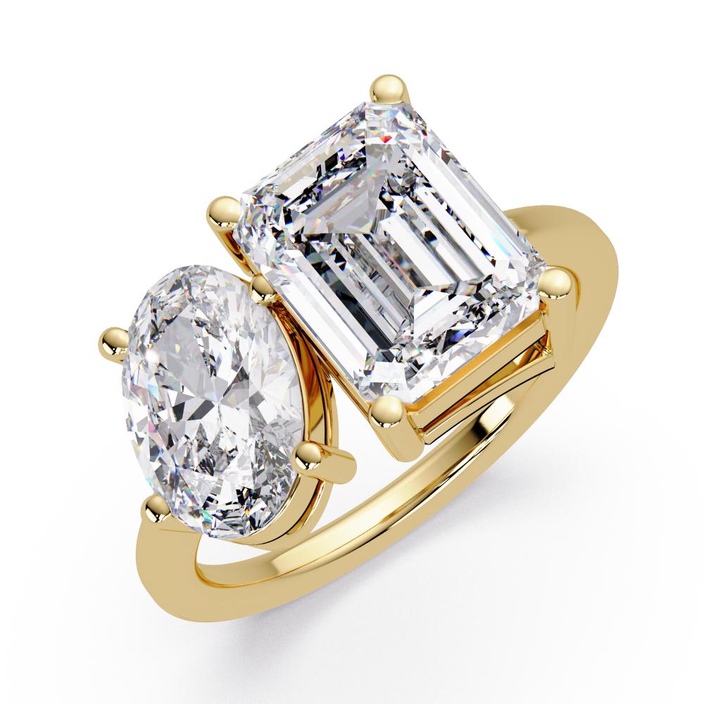 The Scottie Emerald & Oval Toi Et Moi Engagement ring