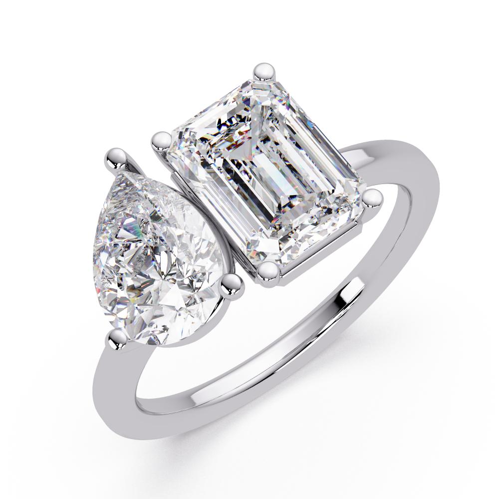 The Sophie Emerald & Pear Toi Et Moi Engagement Ring