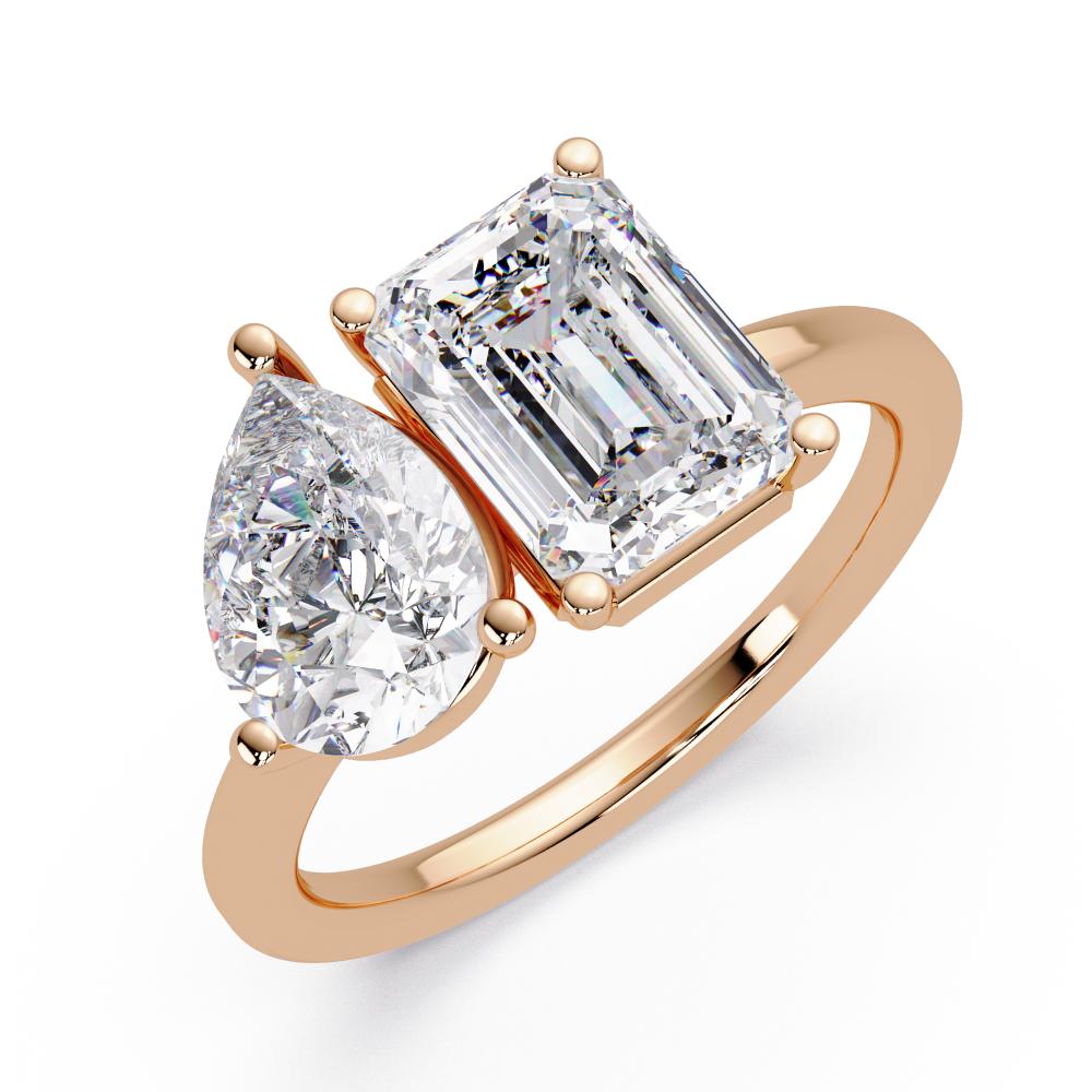 The Sophie Emerald & Pear Toi Et Moi Engagement Ring