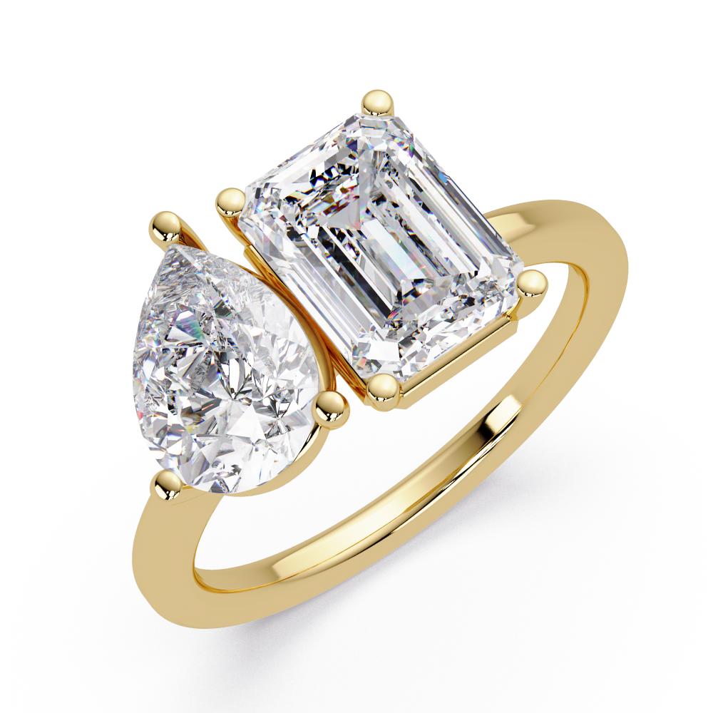 The Sophie Emerald & Pear Toi Et Moi Engagement Ring