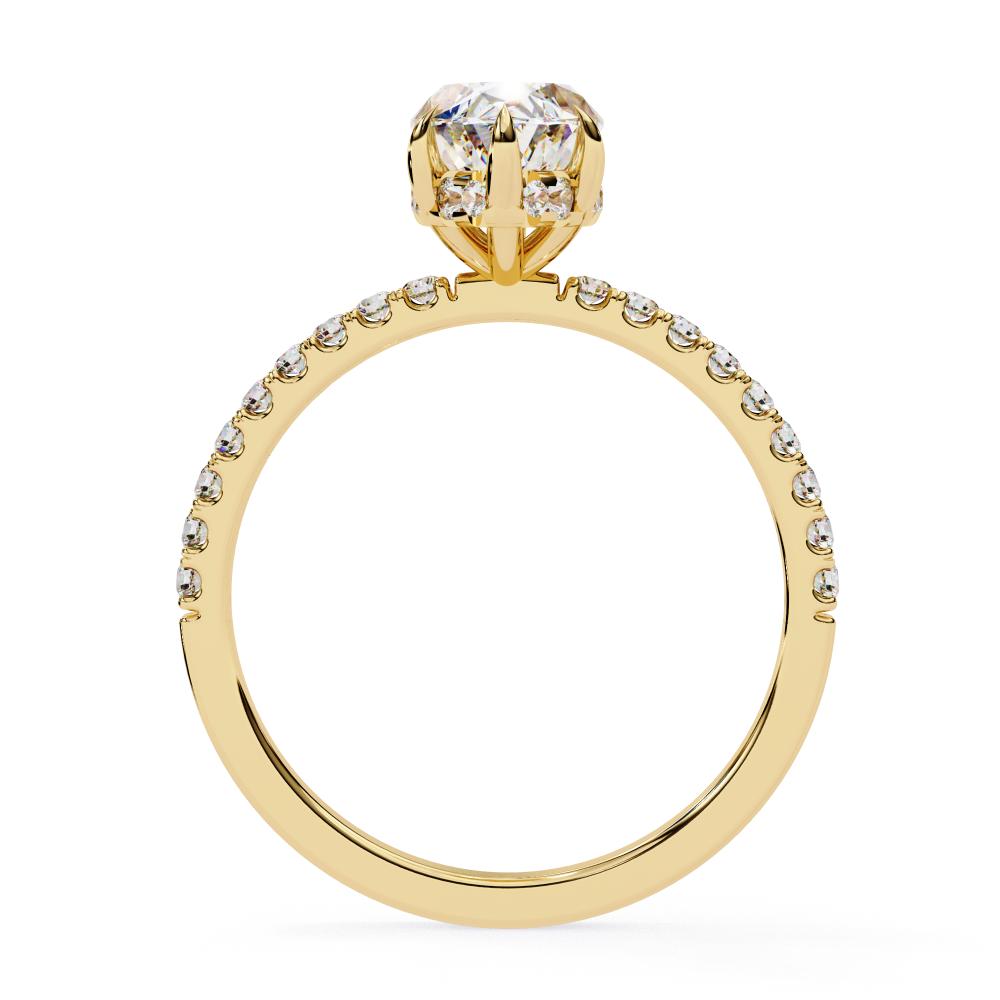 The Louise Marquise Hidden Halo with Pave band Engagement ring