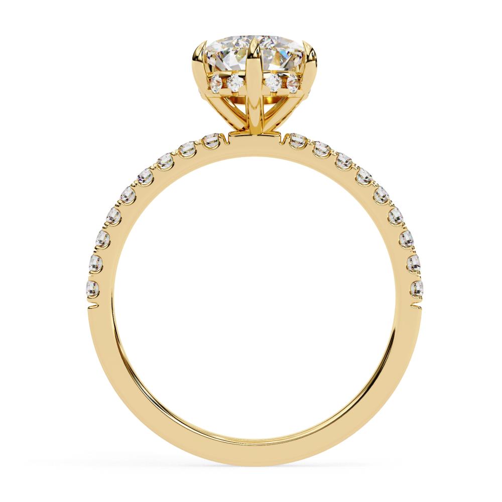 The Louise Pear Hidden Halo with Pave Band Engagement ring