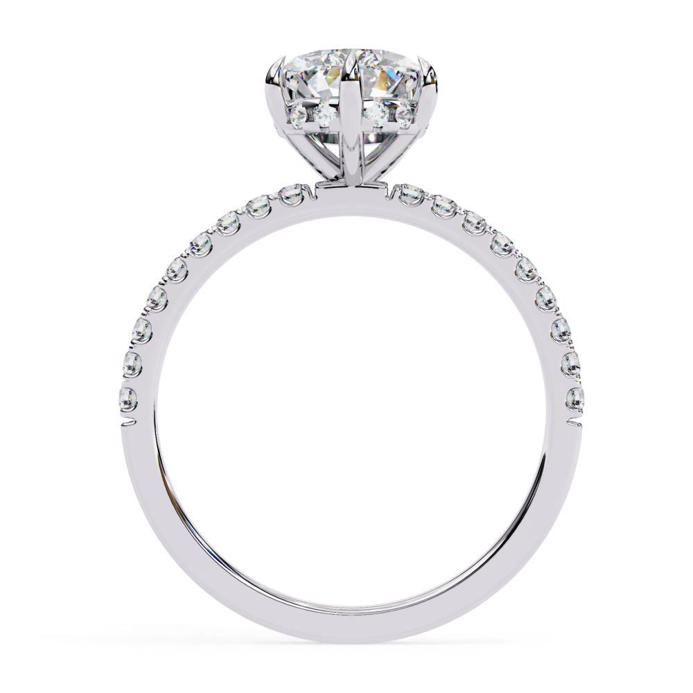 The Louise Pear Hidden Halo with Pave Band Engagement ring