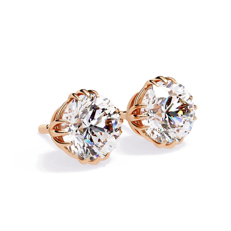 The Malina Round unique Prong Set Stud Earrings