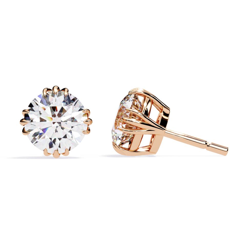 The Malina Round unique Prong Set Stud Earrings