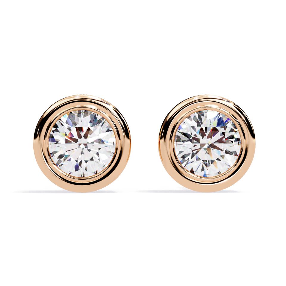 The Valerie Round Bezel Set Solitaire Stud Earrings