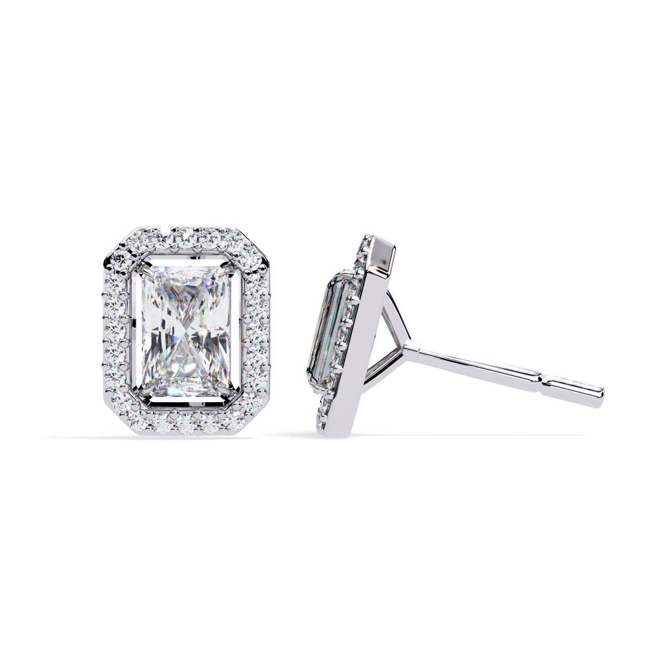 The Elijah Radiant halo Style Stud Earrings
