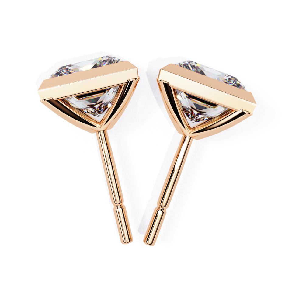 The Valerie Princess Bezel Set Stud Earrings