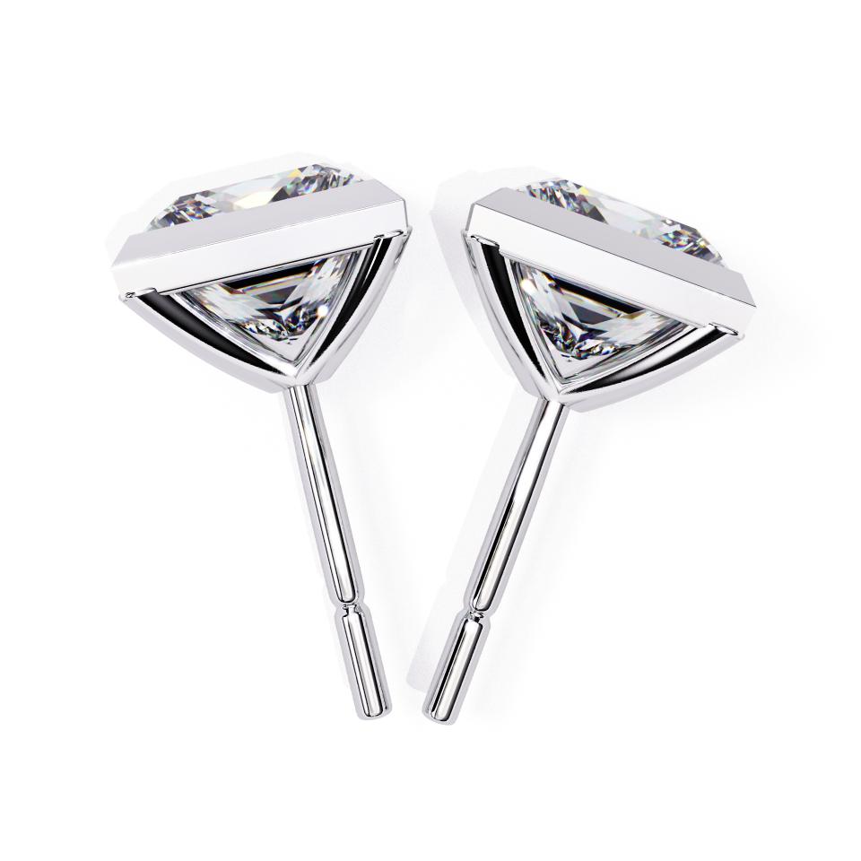 The Valerie Princess Bezel Set Stud Earrings