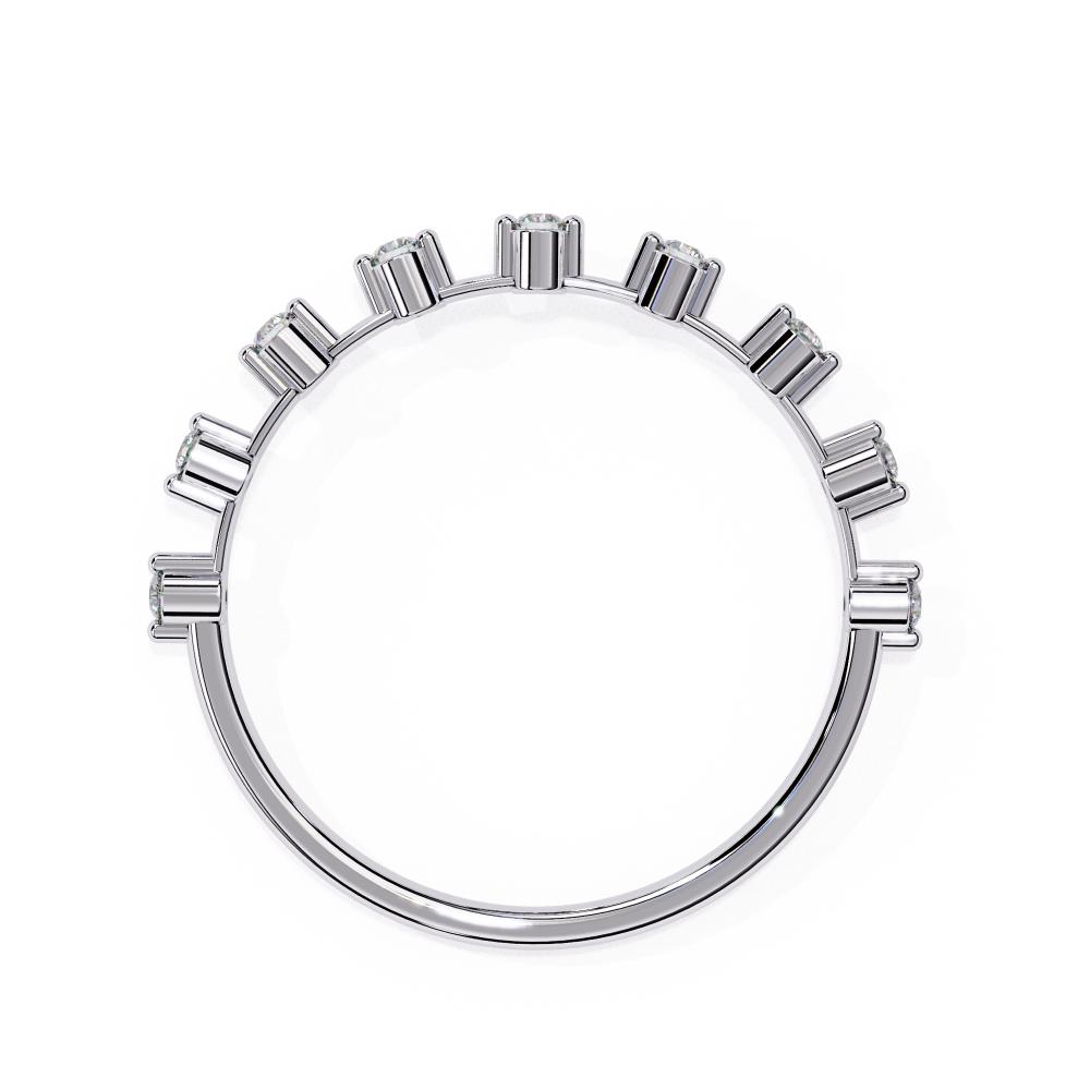 The Yonis Round Space Prong Set Half Eternity Wedding Band