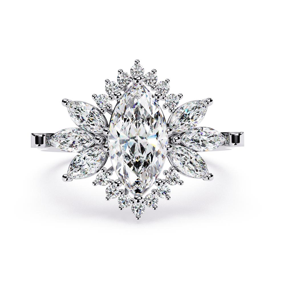 The Lainey Marquise Sunburst Style Engagement Ring