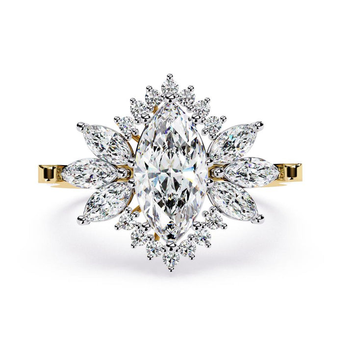 The Lainey Marquise Sunburst Style Engagement Ring