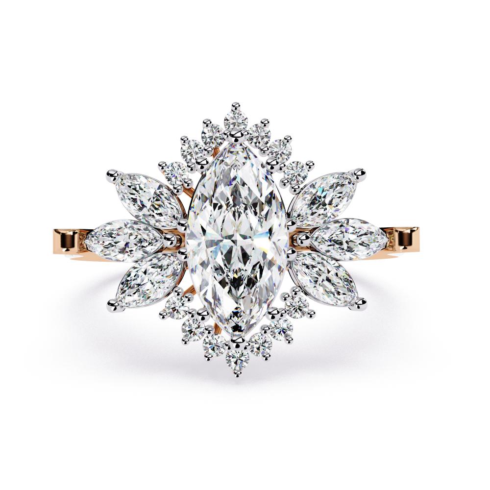 The Lainey Marquise Sunburst Style Engagement Ring