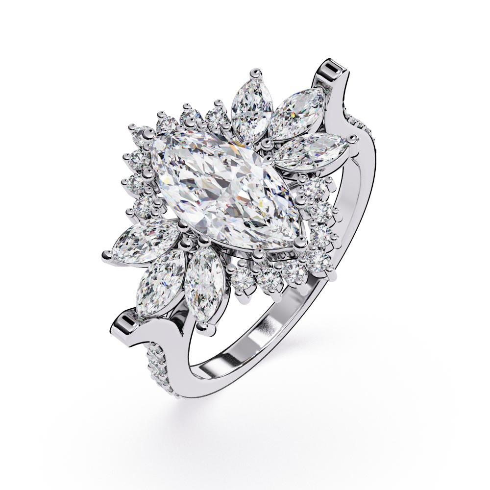 The Lainey Marquise Sunburst Style Engagement Ring
