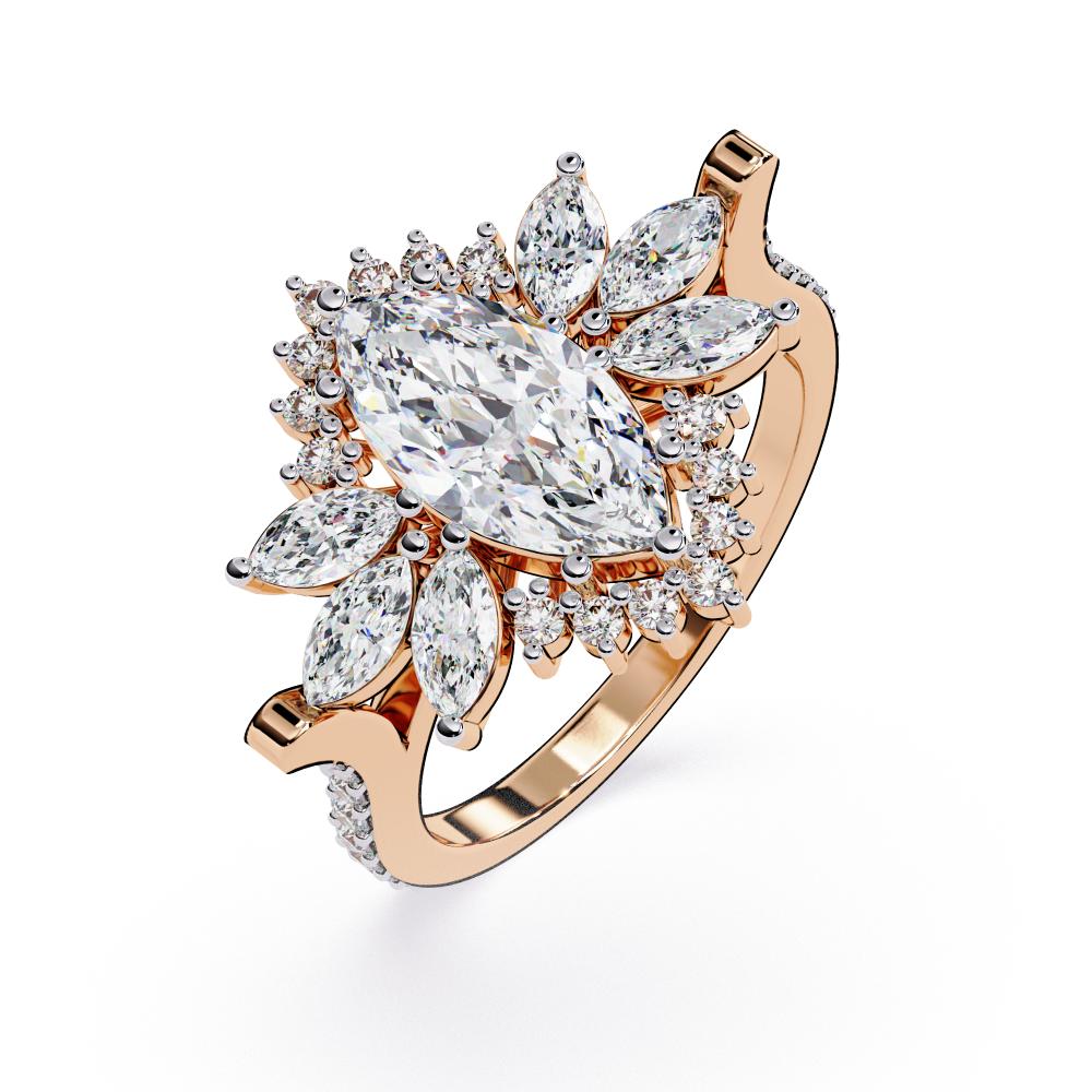 The Lainey Marquise Sunburst Style Engagement Ring