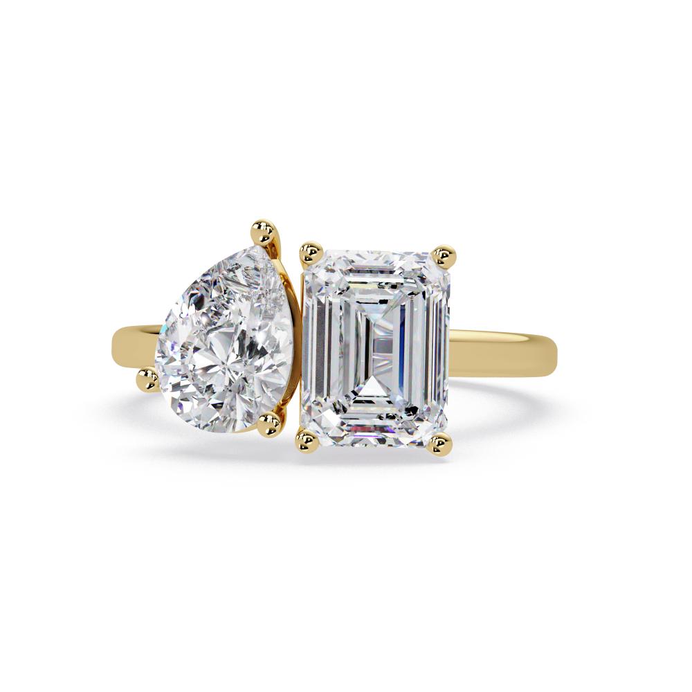 The Sophie Emerald & Pear Toi Et Moi Engagement Ring