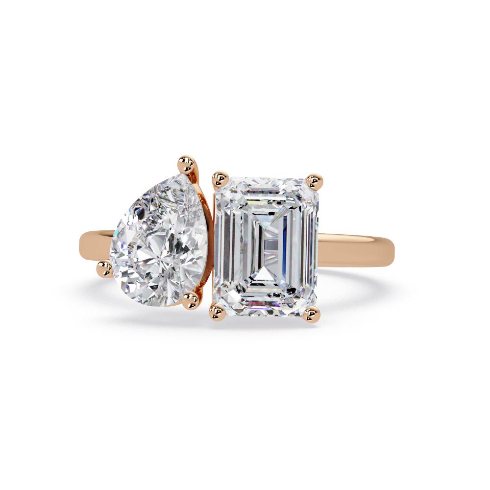 The Sophie Emerald & Pear Toi Et Moi Engagement Ring