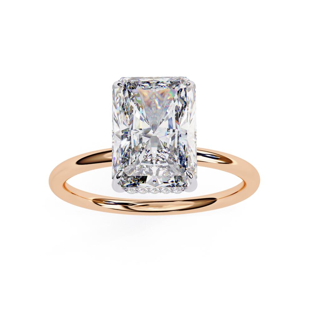 The Anthony Radiant Solitaire Hidden Halo Engagement ring