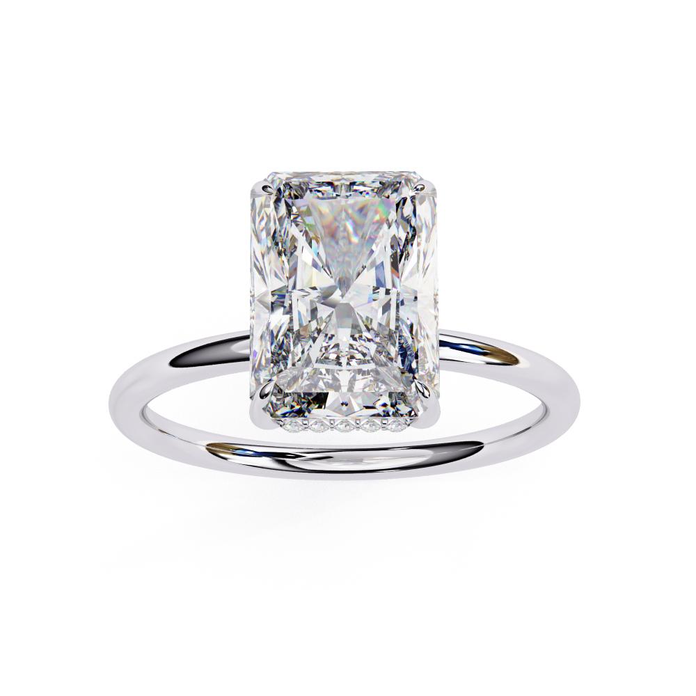 The Anthony Radiant Solitaire Hidden Halo Engagement ring