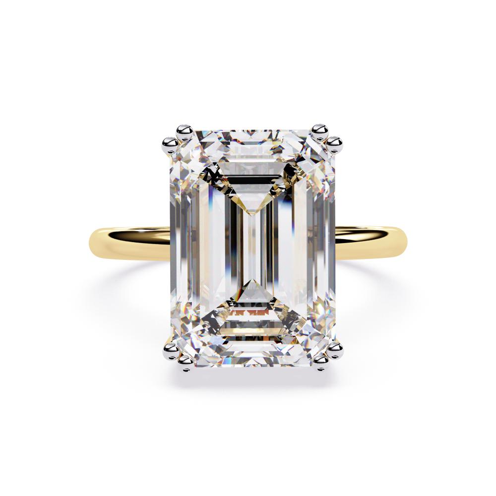 The Nori Emerald Double Claw With Basket Prong Engagement Ring