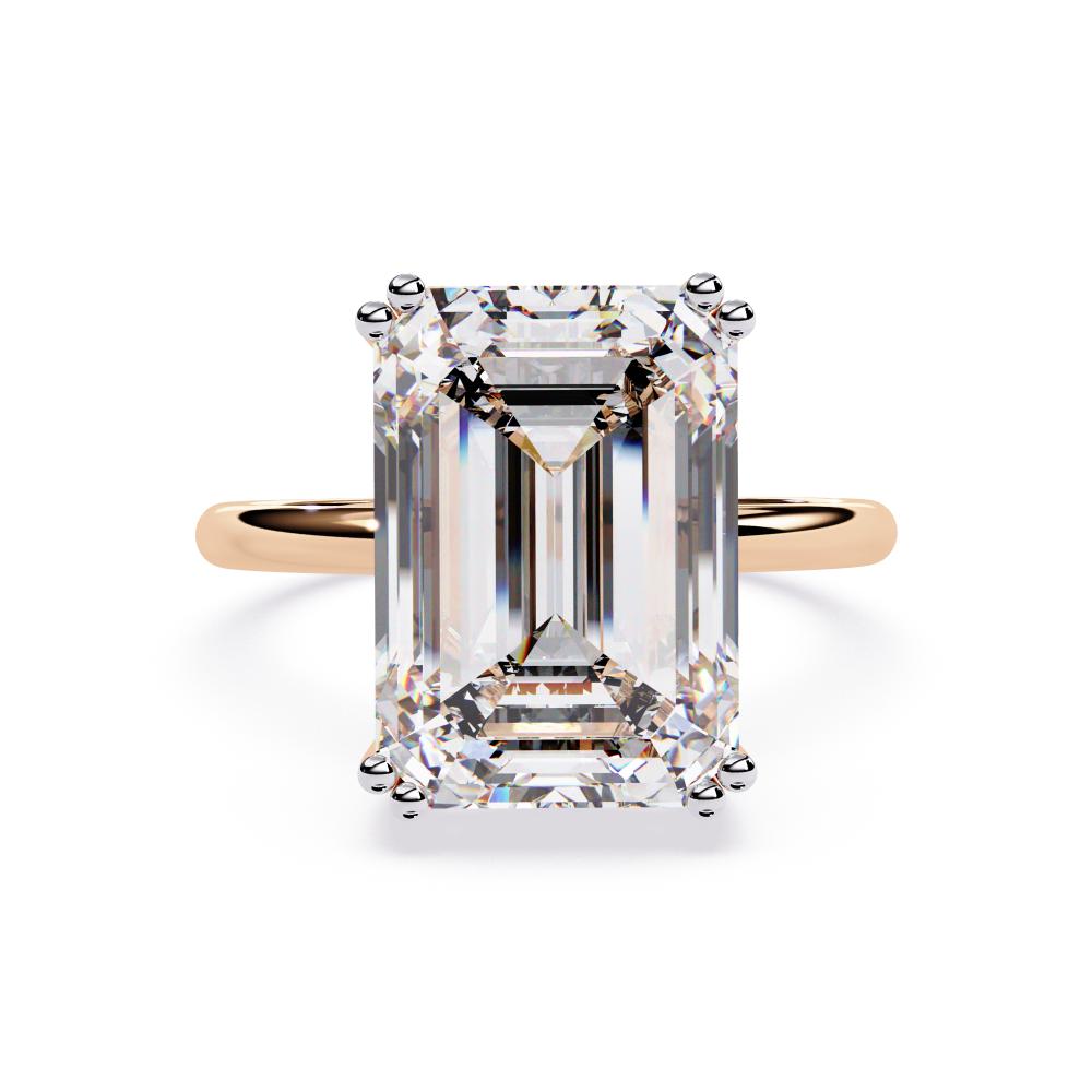 The Nori Emerald Double Claw With Basket Prong Engagement Ring