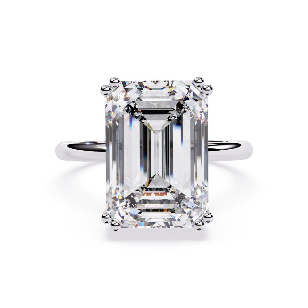 The Nori Emerald Double Claw With Basket Prong Engagement Ring