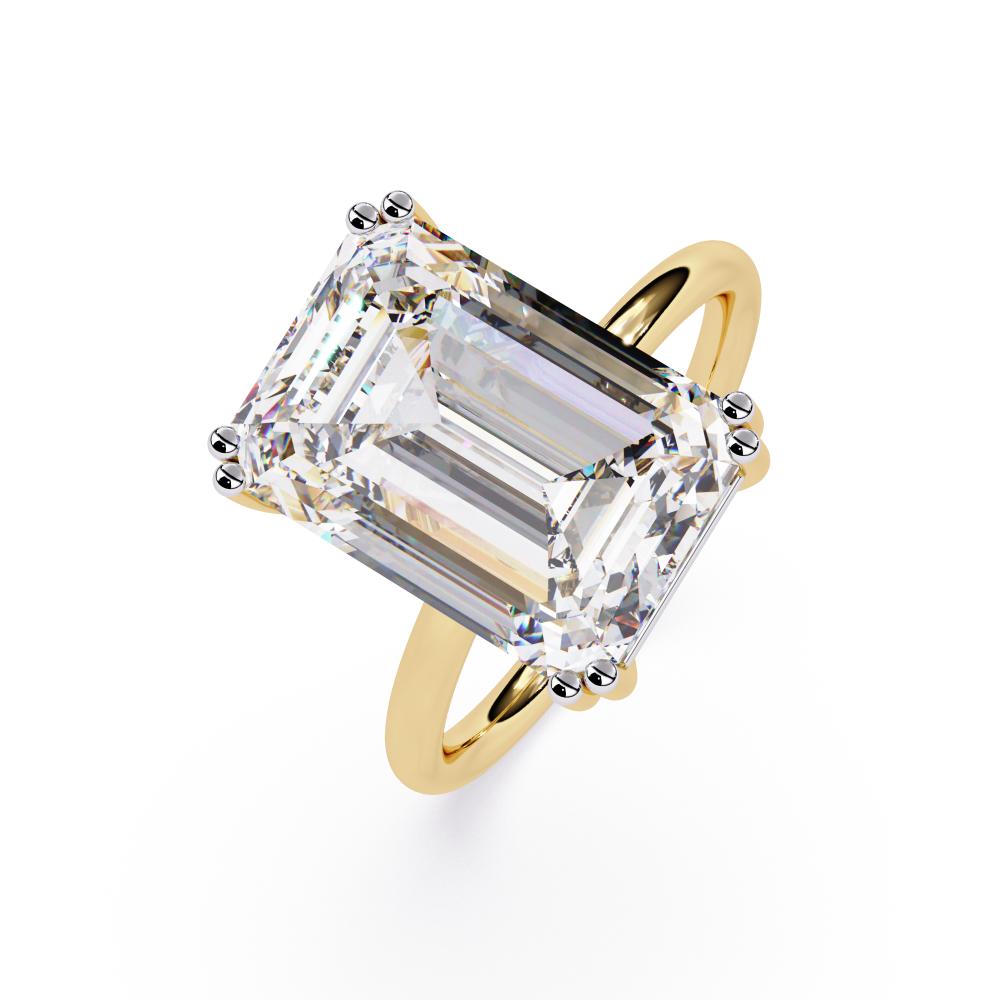 The Nori Emerald Double Claw With Basket Prong Engagement Ring