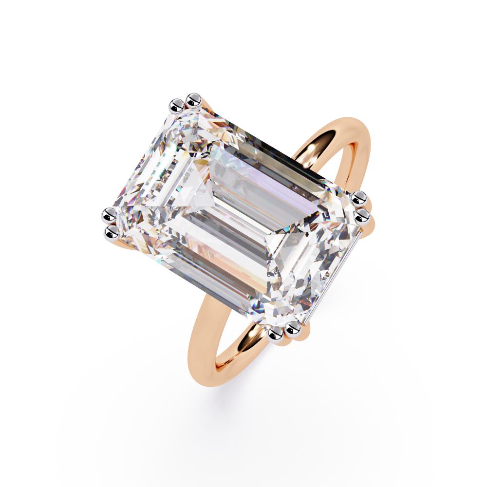 The Nori Emerald Double Claw With Basket Prong Engagement Ring